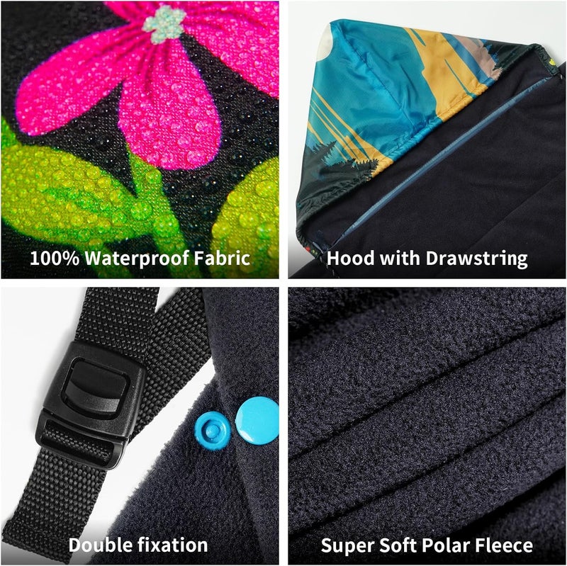 hotkoko Hooded Stadium Blanket, Waterproof Fleece Wearable Camping Blanket - Image 4
